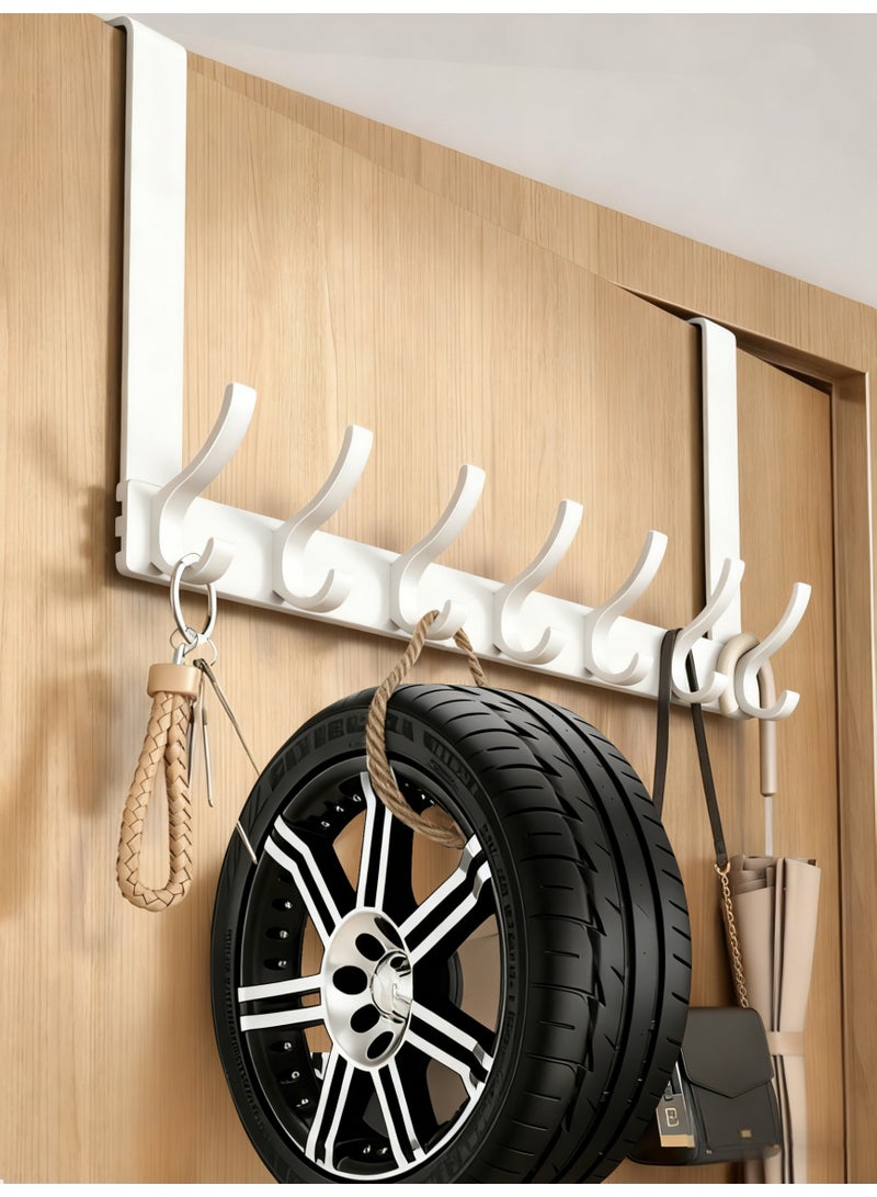 Door hooks, non-perforating bathroom hooks, bedroom storage hooks, clothing hooks, wall hooks, made of thickened space aluminum material, a total of 14 hooks. - Image 4