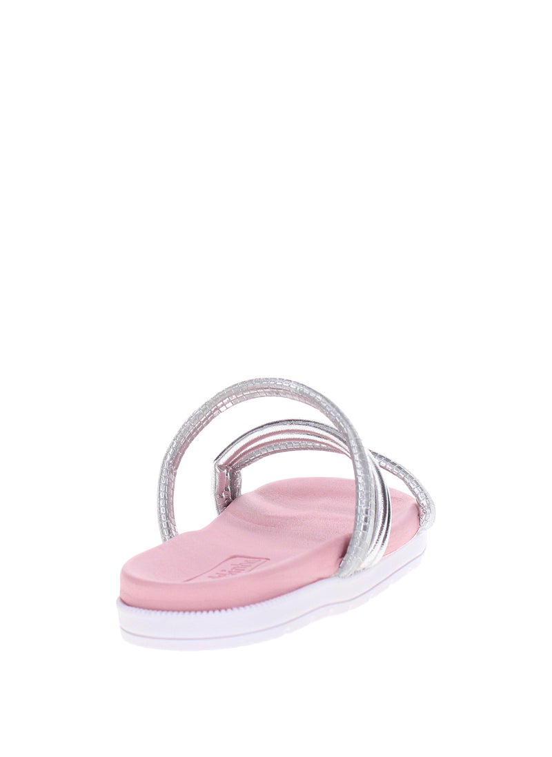Molekinha Junior Girls Sandals Silver | Made In Brazil - Image 3