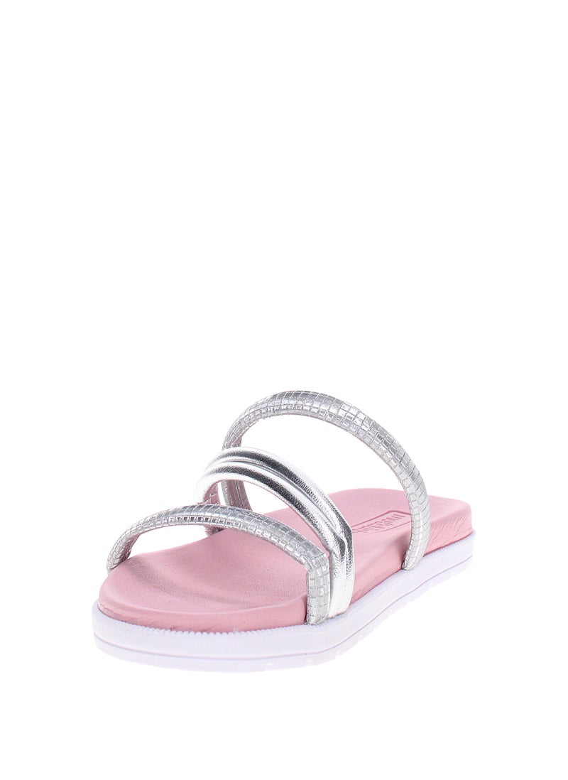 Molekinha Junior Girls Sandals Silver | Made In Brazil - Image 2