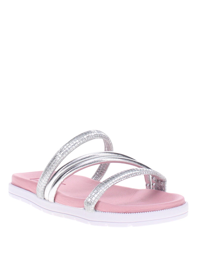 Molekinha Junior Girls Sandals Silver | Made In Brazil - Image 1