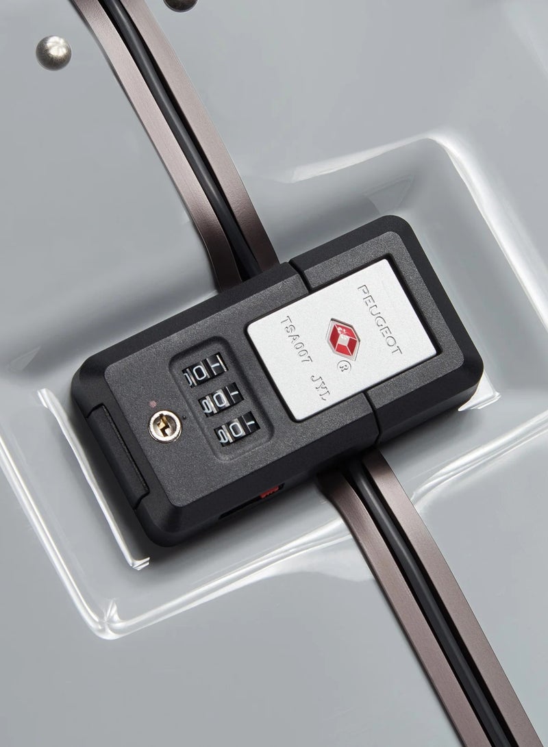 PEUGEOT Voyages 73 Cm Hardcase 4 Double Wheel Check-In Luggage Trunk Trolley - Storm Grey - Image 5