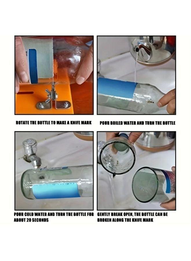 Orange Glass Bottle Cutter Tool Kit Three Wheel PC Non Slip Base DIY Beer Wine Soda - Image 5