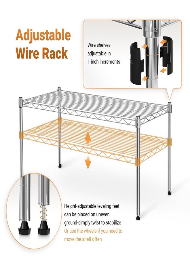 Simple Deluxe 1-Tier Shelving Units, 29.92" W x 13.78" D x 14.96" H Steel Wire Rack Storage Shelving Organizer, Chrome - Image 4