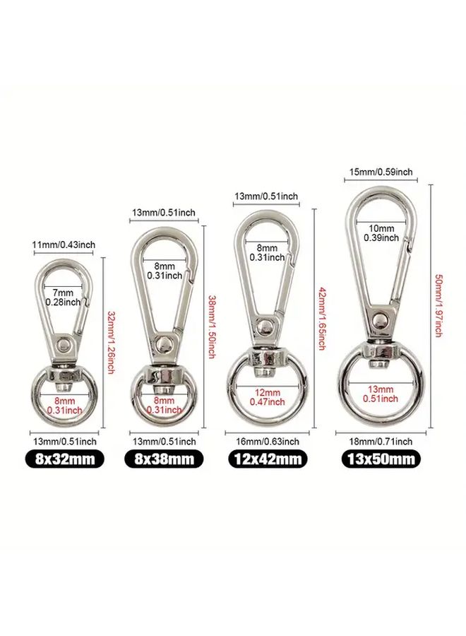8x32mm Gun Black Trigger Snap Hook With O Ring For DIY Keychain Bag Pet Chain - Image 4