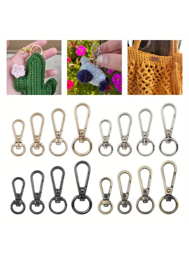 8x32mm Gun Black Trigger Snap Hook With O Ring For DIY Keychain Bag Pet Chain - Image 1