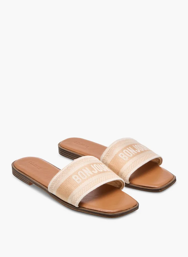Celeste Women's Textured Slip-On Flat Sandals