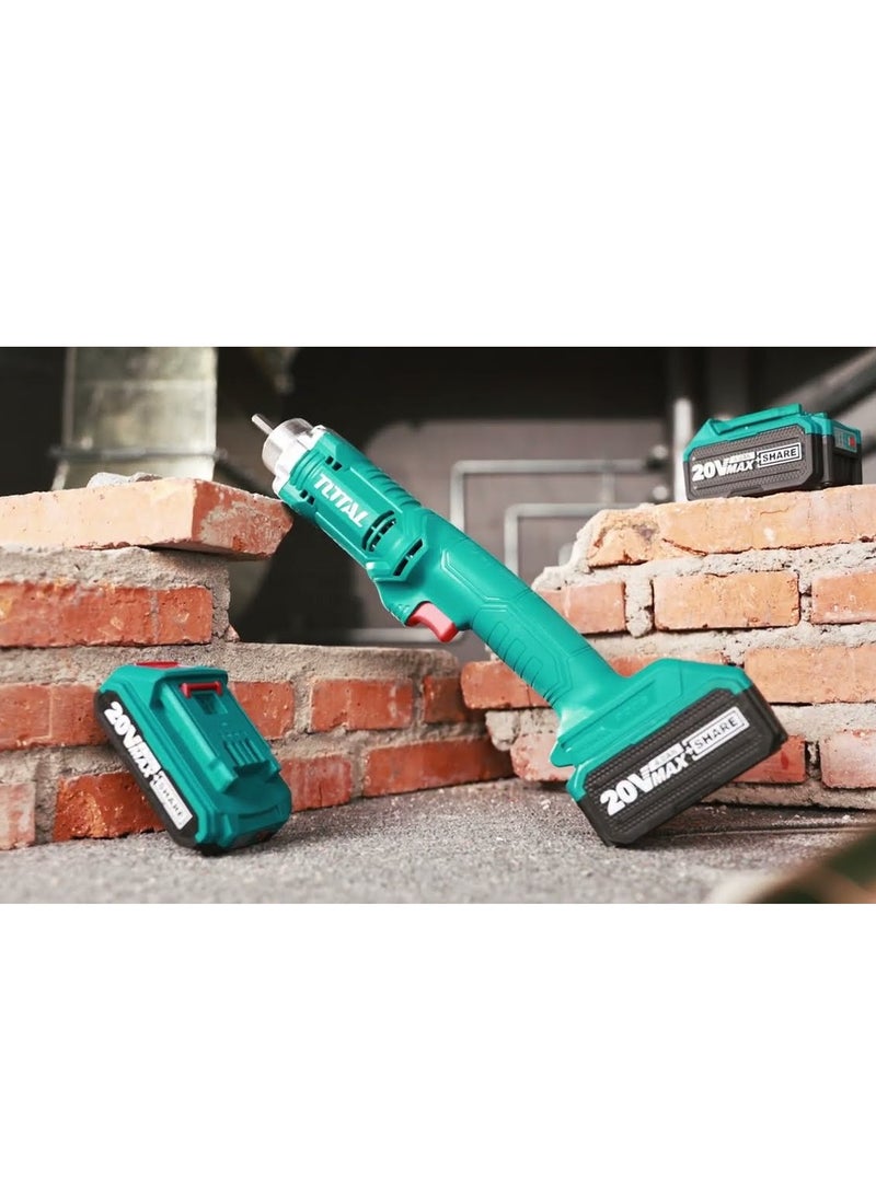 TOTAL TOTAL 20V Cordless Concrete Vibrator – 35mm x 1200mm Poker with 2.0Ah Battery & Fast Charger – Portable Tool for Concrete Compaction, Foundation & Slab Work – Model TCVLI2023011  - Image 4