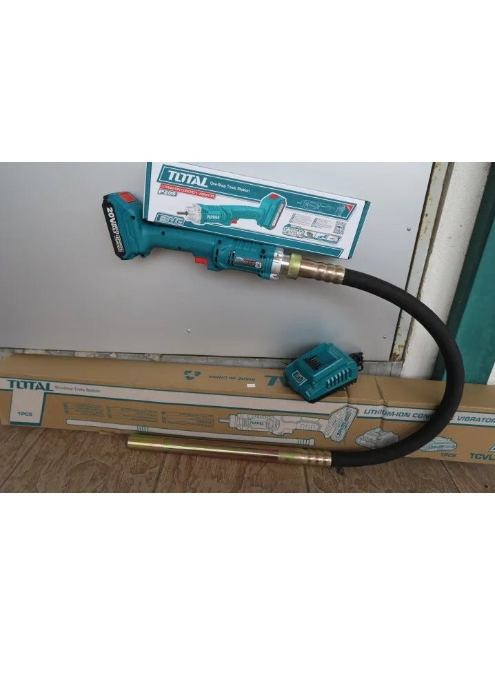 TOTAL TOTAL 20V Cordless Concrete Vibrator – 35mm x 1200mm Poker with 2.0Ah Battery & Fast Charger – Portable Tool for Concrete Compaction, Foundation & Slab Work – Model TCVLI2023011  - Image 5