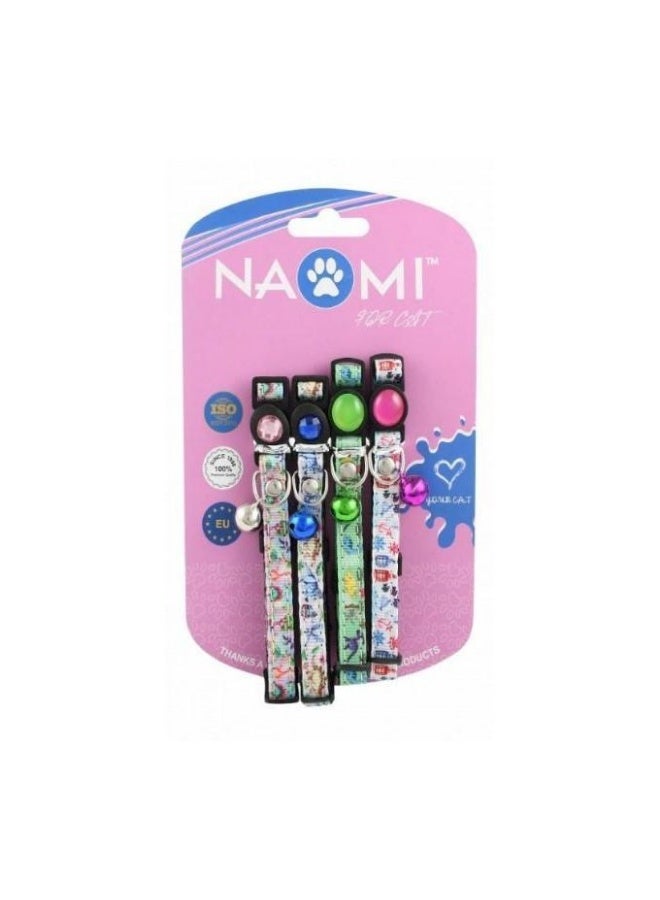 Naomi Assorted Cat Collars with Bells 4 pcs