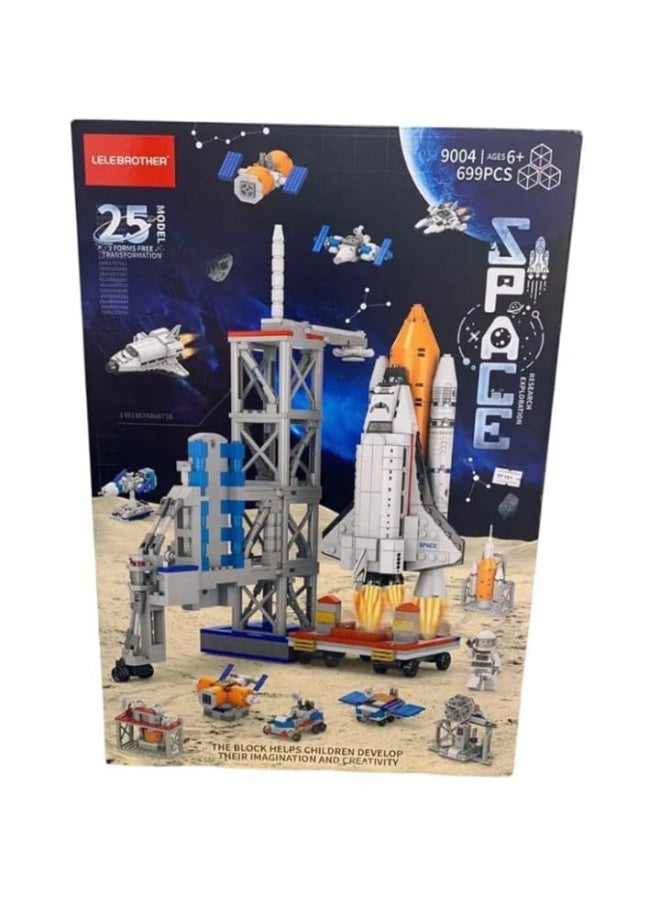 Space Building Kit, 699 Pieces, Space Station and Space Shuttle Building Kit, for Ages 6 and Up - Image 1