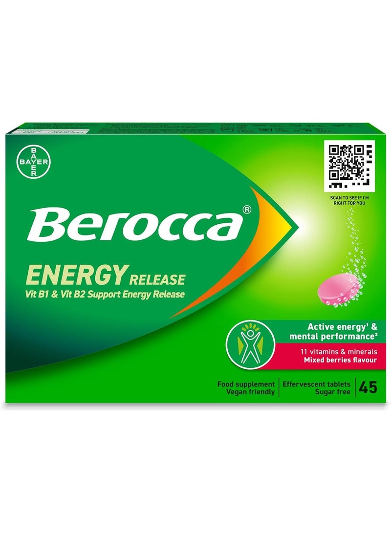 Berocca Energy Mixed Berries Effervescent Tablets 45-Count