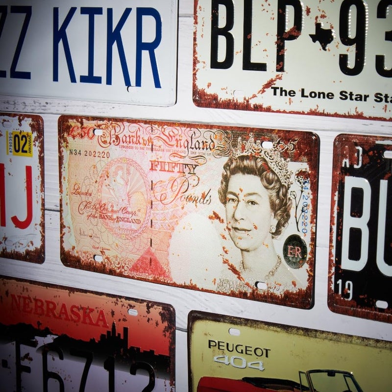 EAZYWAGON Fifty Pounds Vintage Retro Metal Signs - License Wall Plate, Car Tag - Ideal for Cafe, Restaurant, Shop, Home, Hotel, Club, Office, Living Area - Image 2