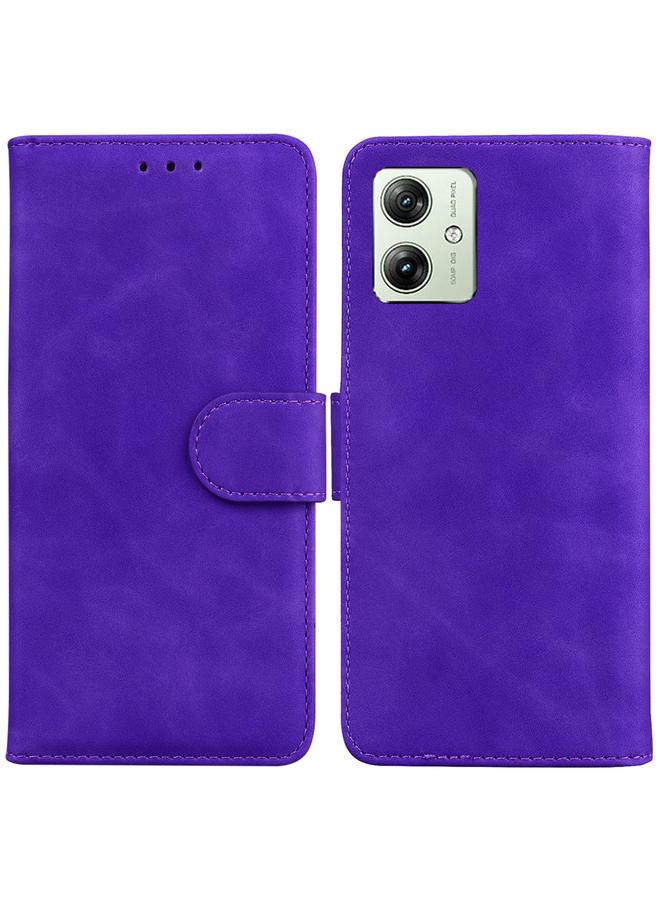 S-TOP Case For Motorola Moto G54 Skin Feel Pure Color Flip Leather Phone Case - Image 1
