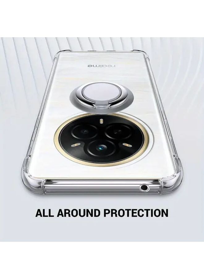 Realme 14 Pro Plus Transparent Phone Case With 360 Rotating Ring Stand And Magnetic Car Mount - Image 5