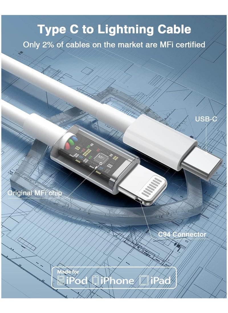 SANMUGEED USB C to Lightning Cable 100cm, [MFi Certified] USB C iPhone Fast Charger Cable PD Fast Charging Type C to Lightning Cable for iPhone 14 13 12 11 Pro Max XS XR X 8 7 6 Plus 5 5s SE, iPad  - Image 5