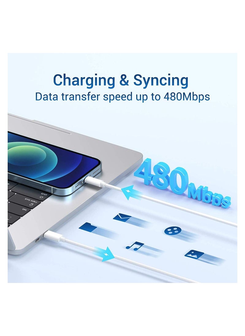 سانموجيد - كابل USB C إلى كابل لايتنينغ، كابل شاحن آيفون 100 سم معتمد من MFi لمزامنة بيانات آيفون سريع الشاحن لآيفون 13 12 11 برو ماكس ميني XS برو ماكس XR XR X 8 بلس ماك بوك - Image 1