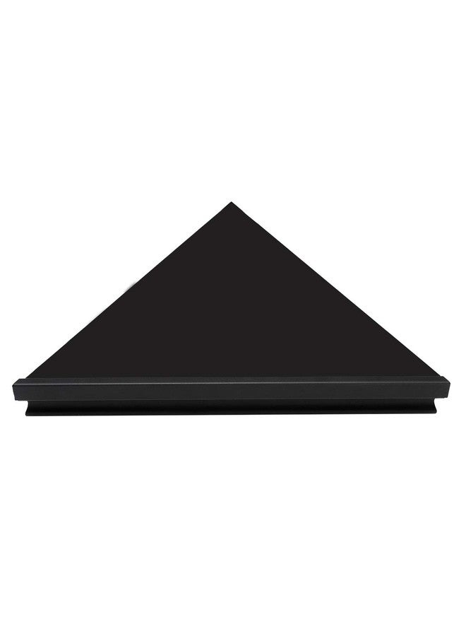 evron Wall Mount Corner Shelf,Easy to Install Metal Front Floating Corner Shelves with Self-Adhesive Tapes Frosting Pattern Right-Angled(Black 1 Pack) - Image 1