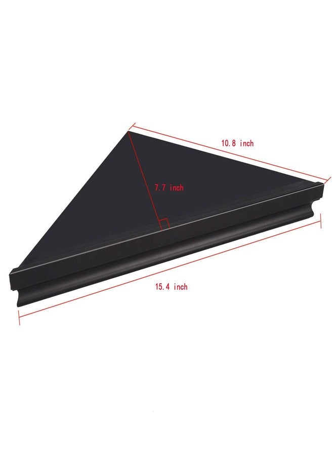 evron Wall Mount Corner Shelf,Easy to Install Metal Front Floating Corner Shelves with Self-Adhesive Tapes Frosting Pattern Right-Angled(Black 1 Pack) - Image 5
