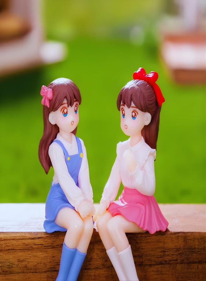 VAYINATO 2 PCS Cute Miniature Girl Figurine for Aquarium, Terrarium & Home Decor | Waterproof Resin, Hand-Painted, Fade-Proof | Safe for Fish Tanks, Indoor Plants, Table Décor - Image 1