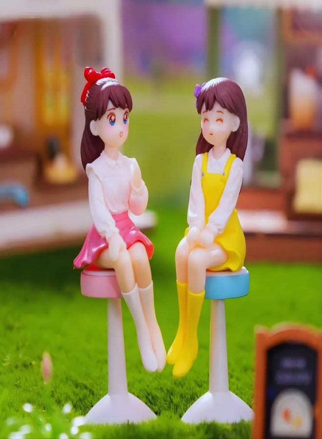 VAYINATO 2 PCS Cute Miniature Girl Figurine for Aquarium, Terrarium & Home Decor | Waterproof Resin, Hand-Painted, Fade-Proof | Safe for Fish Tanks, Indoor Plants, Table Décor - Image 2