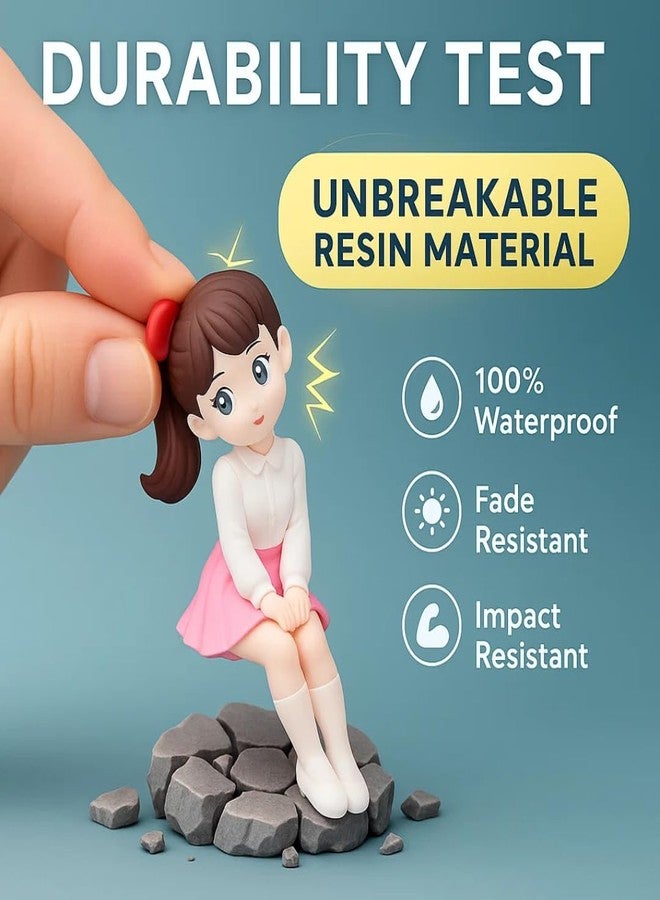 VAYINATO 2 PCS Cute Miniature Girl Figurine for Aquarium, Terrarium & Home Decor | Waterproof Resin, Hand-Painted, Fade-Proof | Safe for Fish Tanks, Indoor Plants, Table Décor - Image 5
