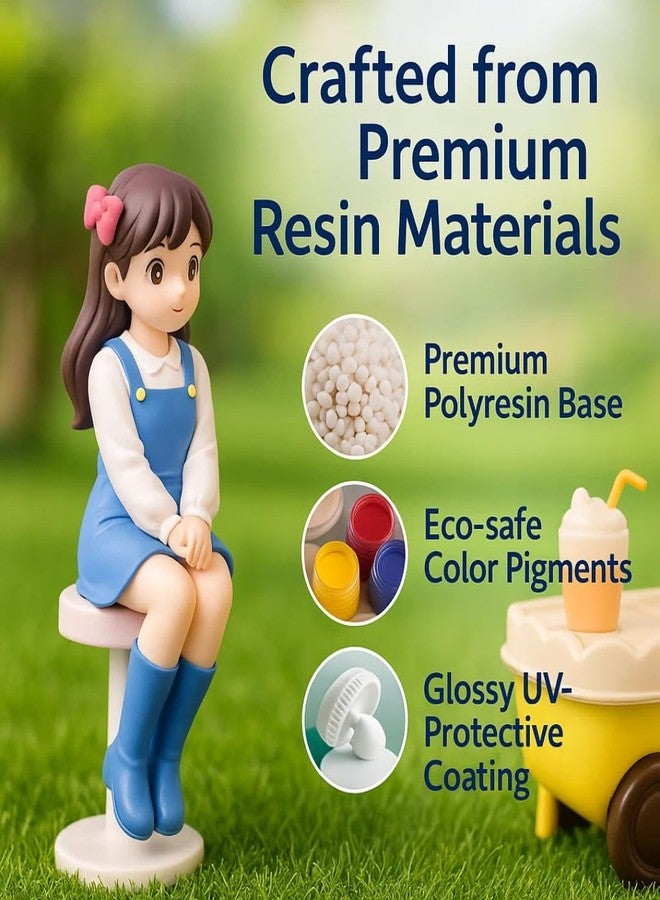 VAYINATO 2 PCS Cute Miniature Girl Figurine for Aquarium, Terrarium & Home Decor | Waterproof Resin, Hand-Painted, Fade-Proof | Safe for Fish Tanks, Indoor Plants, Table Décor - Image 3