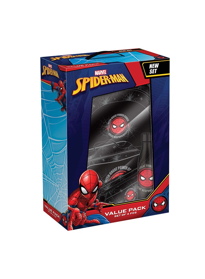 MARVEL Spider-Man 4 Pcs Backpack Set with Lunch Bag, Water Bottle & Pencil Case - Image 5