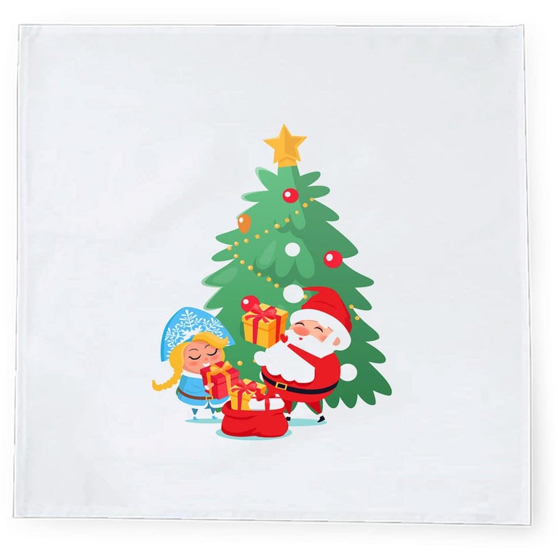 Khakee 6 Pcs Christmas Theme Silk Table Napkins 10x 10 for Xmas Decoration Christmas OrnamentsChristmas Giftxmas21191 - Image 3