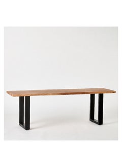 Home Box Costa Live Edge Solid Wood Top Bench 42 x 45 x 140 cm  - Image 1