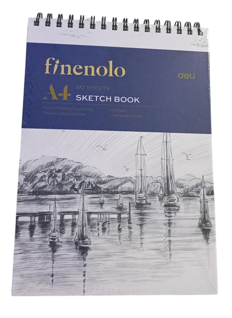 Deli 60 Sheets A4 Sketch Book with thick cardboard cover  - Image 1