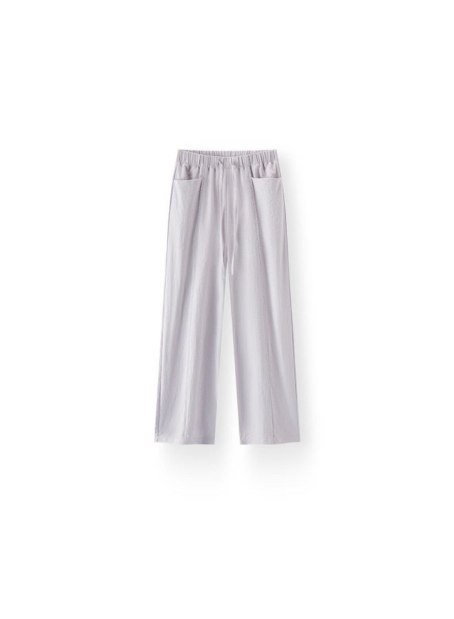 Semir Women's Casual Spring Lace Trim Textured Loose Wide-leg Pants Milk Puff Pants 109126127003 - Image 5