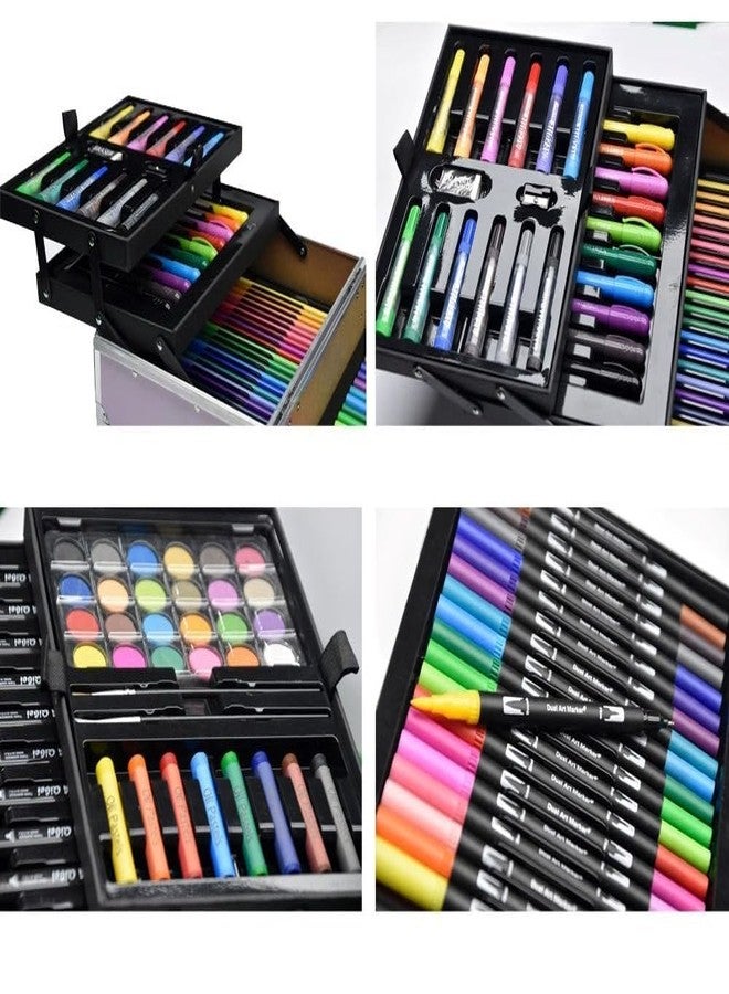 LEROKAS 133pcs 3 Layer Art Painting trunk for kids Art Set Box & Drawing Kit with Crayons, Oil Pastels, Colored Pencil Deluxe Gift Art Suitcase Color Box for Kids and adult 3 4 5 6 7 8 9 Gift - Image 4