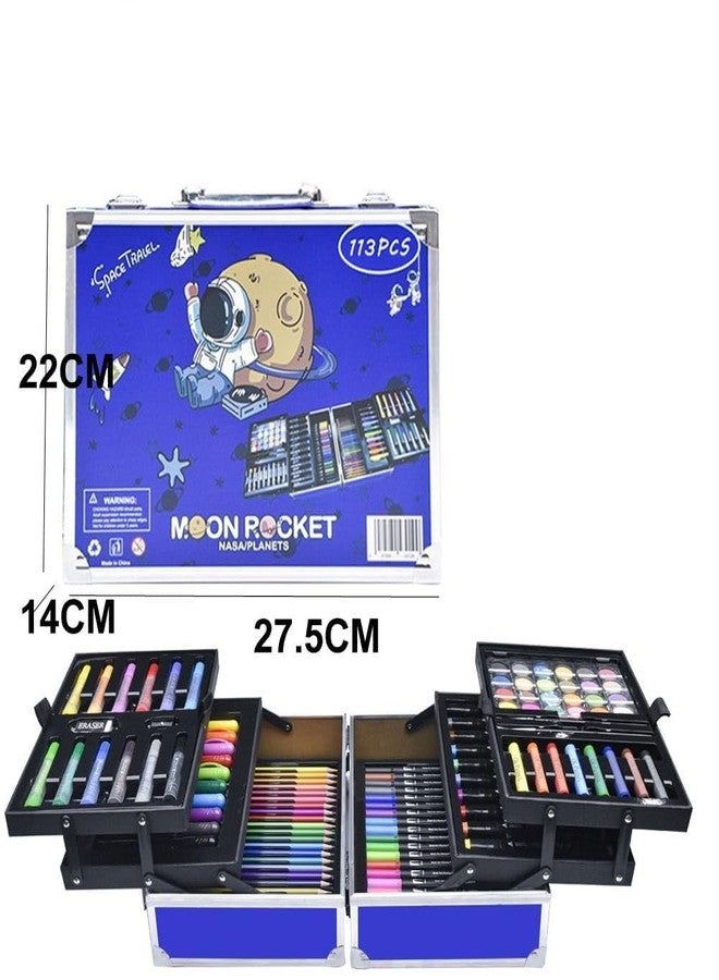 LEROKAS 133pcs 3 Layer Art Painting trunk for kids Art Set Box & Drawing Kit with Crayons, Oil Pastels, Colored Pencil Deluxe Gift Art Suitcase Color Box for Kids and adult 3 4 5 6 7 8 9 Gift - Image 2