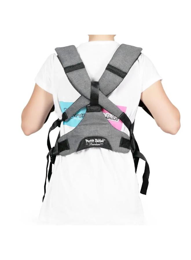 Petit Bebe Baby Carrier Premium Max Linen – Grey - Image 3