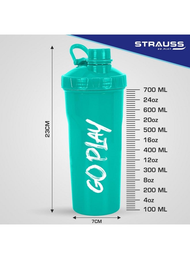 STRAUSS Aqua Shaker Bottle | 100% Bpa- Free | Leakproof Shaker For Protein Shake |Ideal Pre-Post Workout Shake|Blender Bottle For Smoothies & Shakes | Ideal For Both Men And Women | 700Ml,(Aqua Green) - Image 4