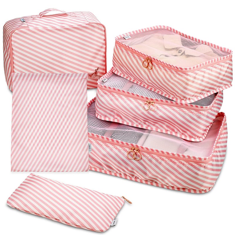 MEDca Travel Packing Cubes 6 Piece Set Luggage Packing Organizers and Compression Packing Cube System