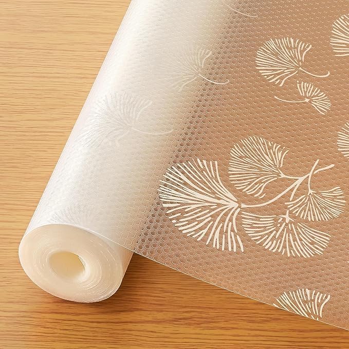ElastPro (45 cm X 1.5 m) Printed Shelf Liners for Kitchen Shelves, Drawer Mat, Shelf Liner, Fridge Mats, Kitchen Cabinet Drawer Mat Liner Sheets (Ginkgo Leaf Dot Print) - Image 1