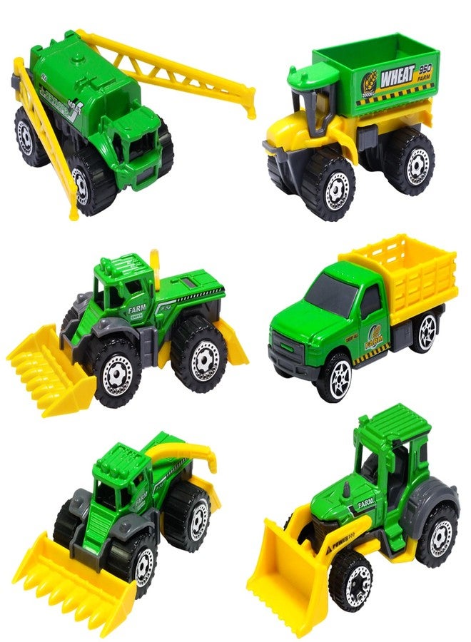 Oriate Children Diecasting Farm Car Toy Set 6pcs, Harvester, Transporter, Truck, Sprayer Small Farm Toys, Mini Cars Model Christmas, Birthday, 3 Years Old and Up Boys Girls Gifts - Image 1