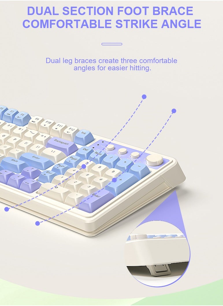 S99 Keys Creamy Gaming Keyboard, Tri-Mode Bluetooth/2.4GHz/USB-C Retro Keyboard with NumberPad RGB Backlit, Media Knob Programmable Membrane Computer Keyboard - pzsku/Z8FD20511062E182FC178Z/45/_/1724770591/c92c0c9e-f3f9-4b45-bb01-e86be84c034e