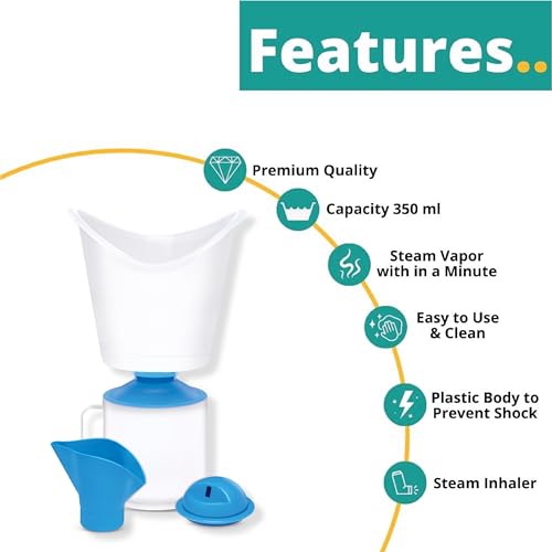 PharmEasy All in One Steam Vaporizer machine for Cold and Cough with Nozzle Inhaler, Facial Sauna and Facial Steamer Machine for Adults and Kids - Image 3