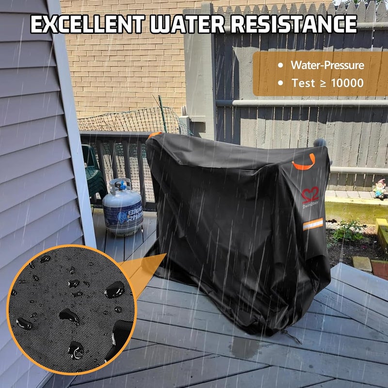 2win2buy Exercise Bike Cover, Stationary Bike Protective Cover 600D Oxford Waterproof Upright Cycling Bicycle Covers Outdoor & Indoor Storage for Peloton Bike+, Schwinn, NordicTrack s22, Schwinn, Echelon - Image 2