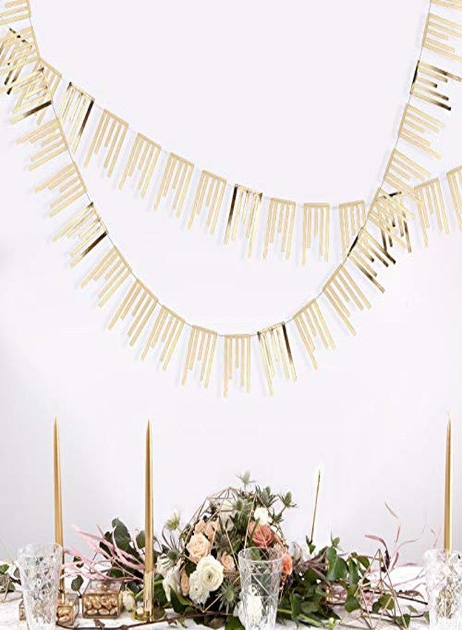 pinkblume 40Ft Champagne Gold Tassel Banner Bunting Double Sided Metallic Paper Garland Streamer for Birthday Engagement Bachelorette Wedding Bridal Shower Baby Shower Anniversary Hen Party Decorations Supplies - Image 4