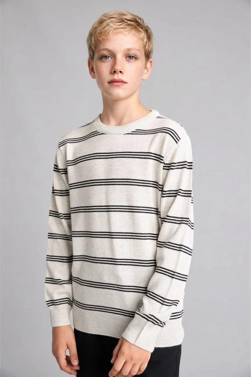 ديفاكتو Boy Regular Fit Crew Neck Pullover