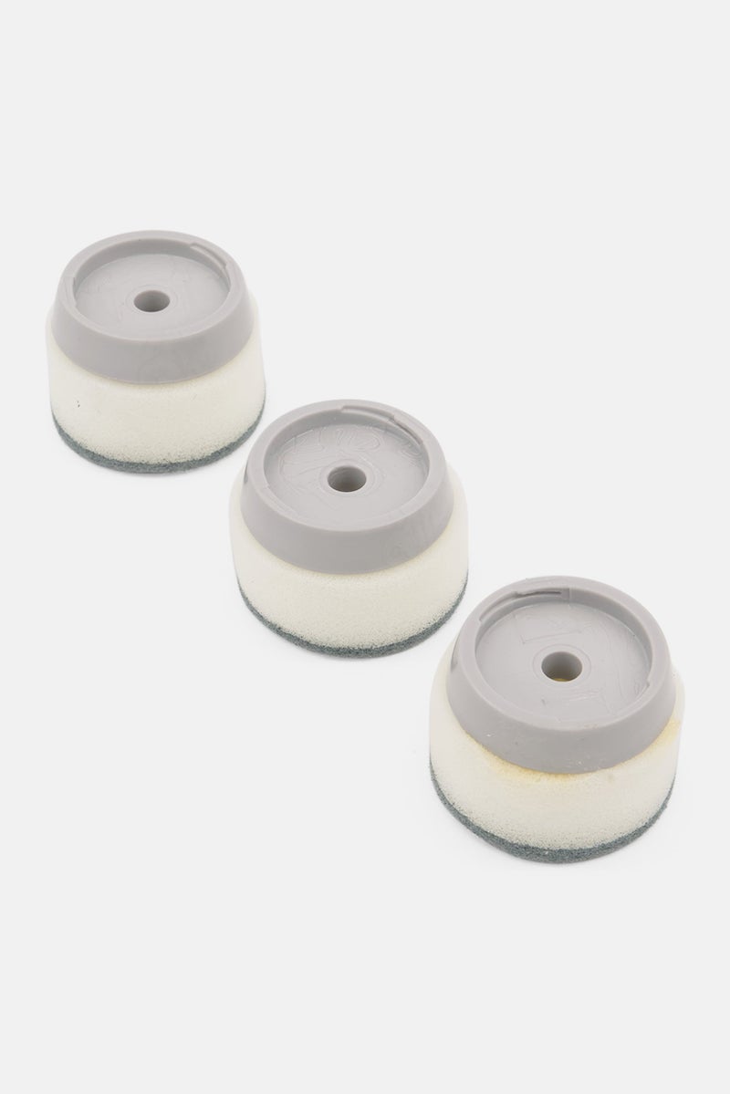 MASTERCLASS Pack of 3 Spare Scrubbing Dish Brush Heads, Grey - Image 3