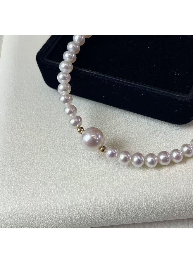 LUSTRE Elegant and Modern Bracelet Bangle (18.6cm), Natural pearl paired with 18K gold - Image 2