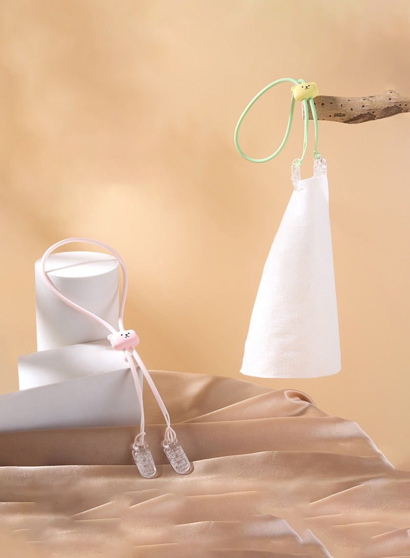 Pacifier Clips For Babies Subtle Soft-ended Clip Cloth and tissue paper Holder  for baby feeding  - Image 4