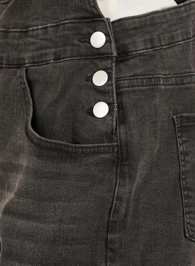 Styli Denim Front Pocket Short Dungaree Romper