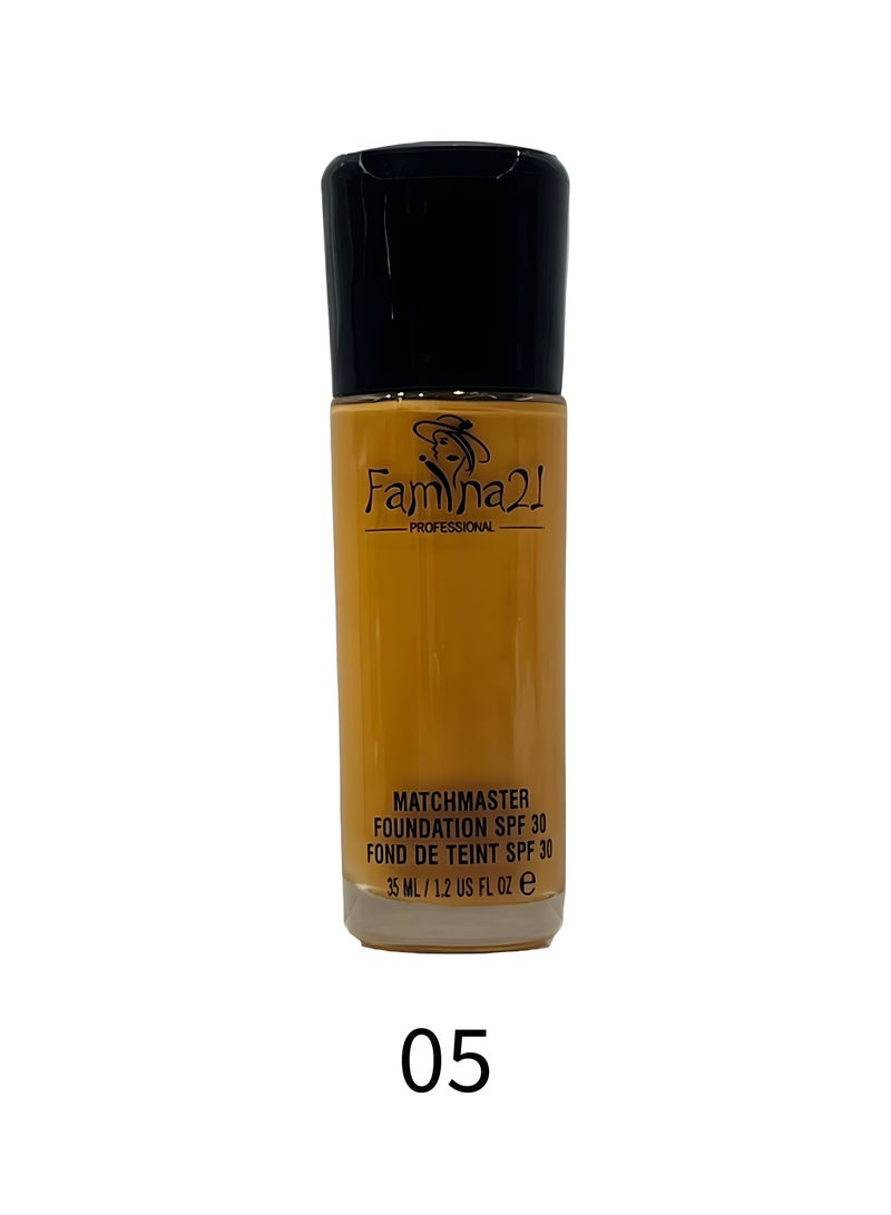 Famina21 Matte Foundation SPF30, 35ml - 6 Shades from Light to Dark | Matchmaster Technology (05)