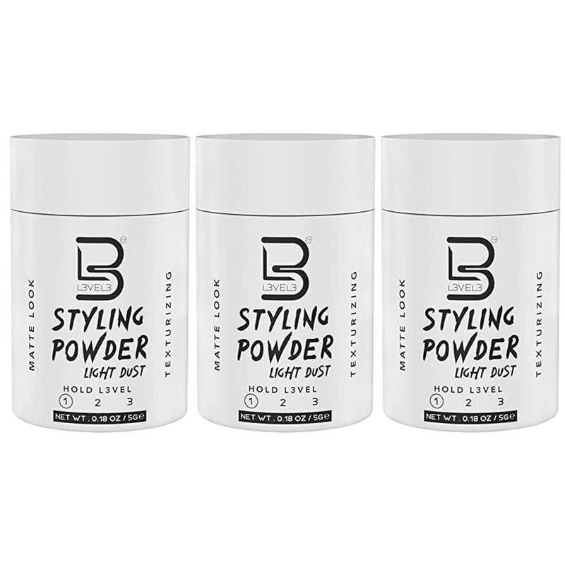 L3 Level 3 Travel Styling Powder - Small 0.18 oz for Travel - Natural Look Mens Powder