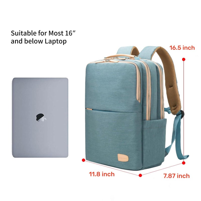 NOBLEMAN 25L Large Travel Laptop Backpack for Women, Professional Adult Office Commuter Womens Computer Backpack, Luxury Lightweight Personal Item Bag For Airlines Fits 16 Laptop (Aqua) - Image 2
